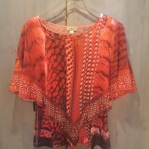 One World Chiffon Pointed Pancho and Tank Top Set